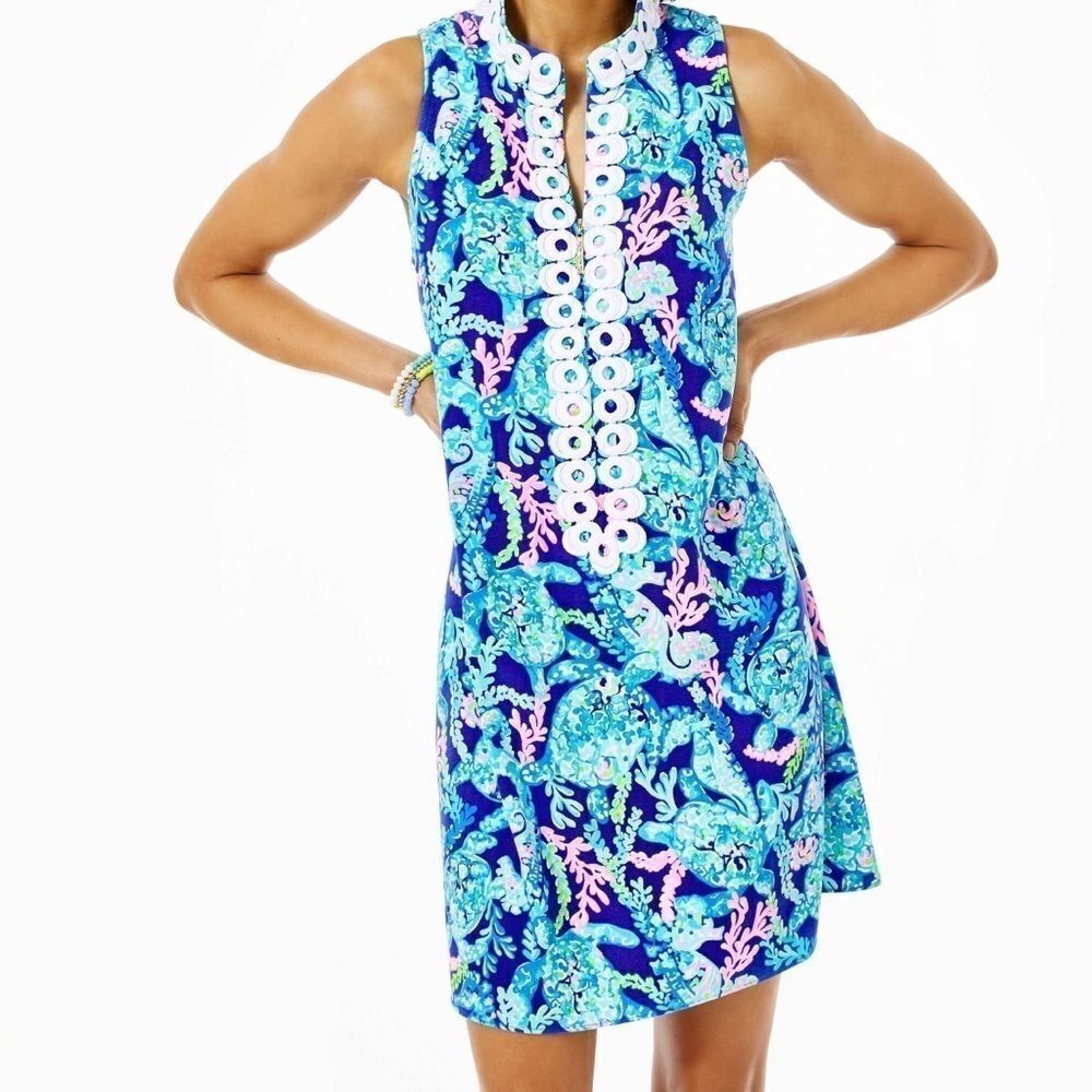 NWT Lilly Pulitzer Corsica Blue Jane Shift Dress 0